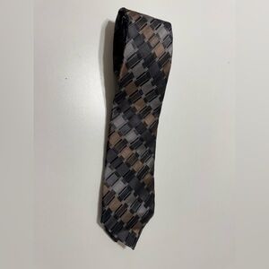 Kenneth Cole Reaction Black and Brown Checkered Tie